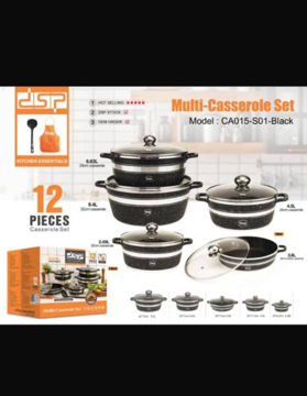 سرویس قابلمه 12 پارچه مشکی  دی اس پی مدل CA015-S01 - مشکی