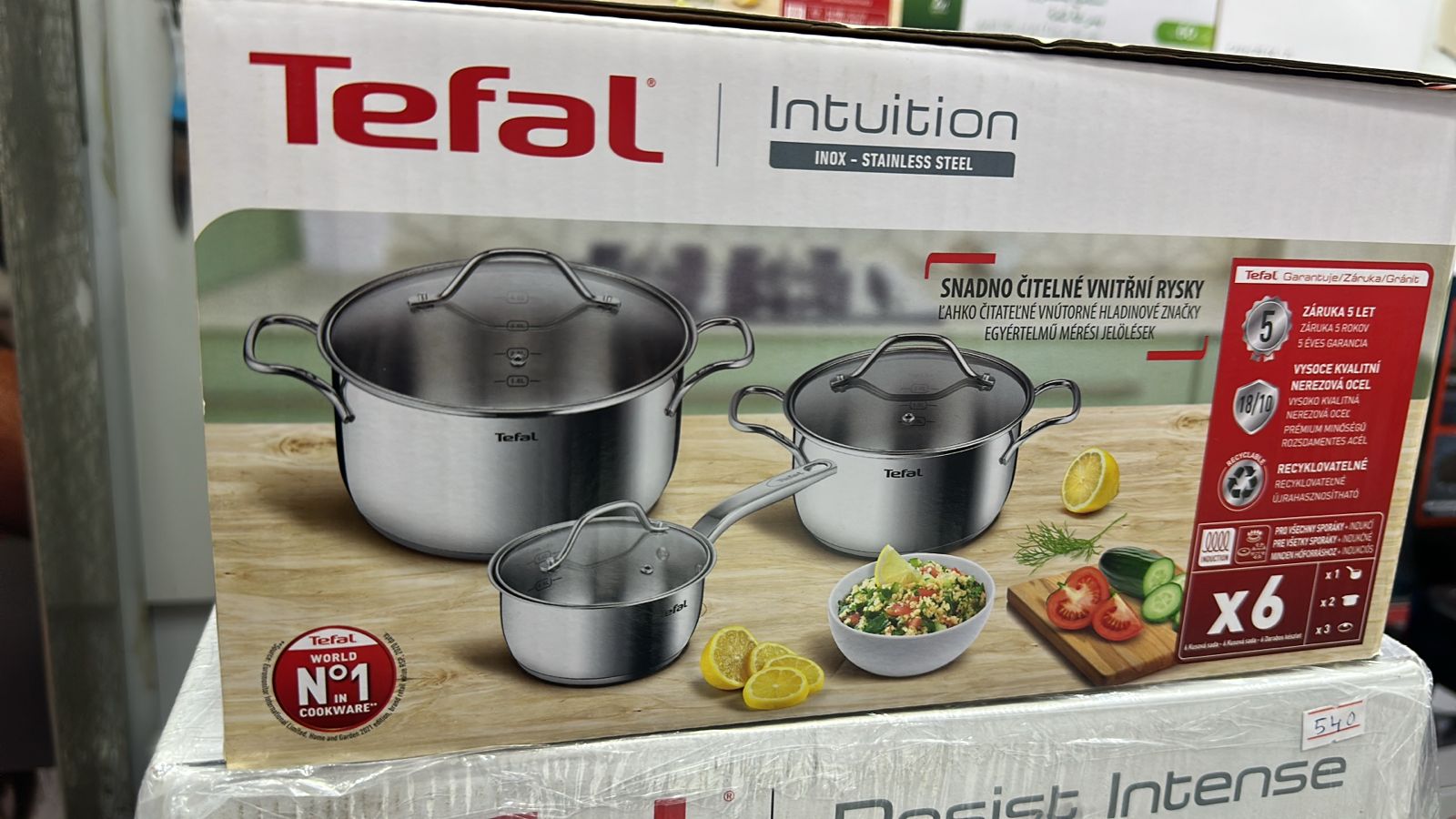 سرویس 6 پارچه قابلمه Intuition تفال مدل B864S674 اورجینال