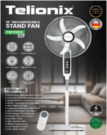 پنکه ایستاده شارژی 18 اینچ  تلیونیکس  مدل TSF2253