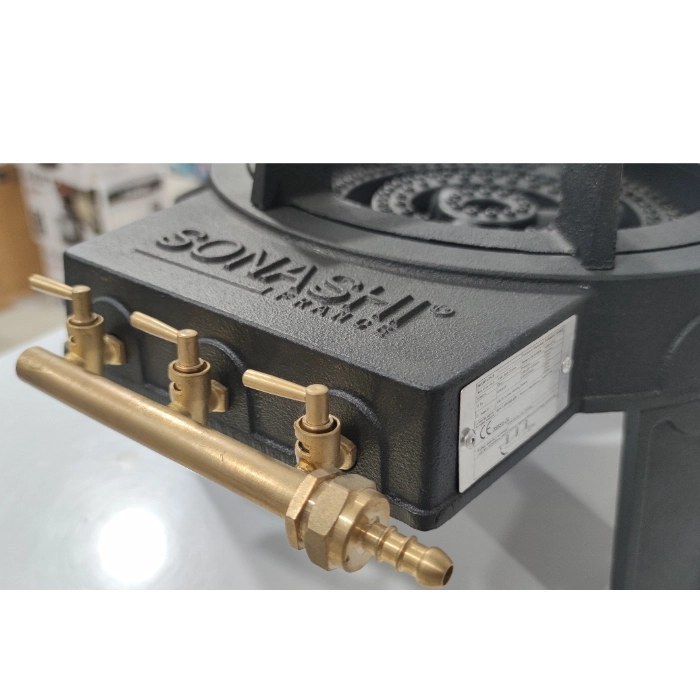 اجاق گاز پایه دار چدن 3 شعله  با شیر برنجی   سوناشی مدل SGB-501C