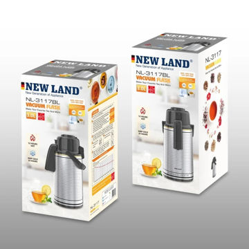 فلاسک 3 لیتری پمپی استیل نیولند مدل NL-3117BL