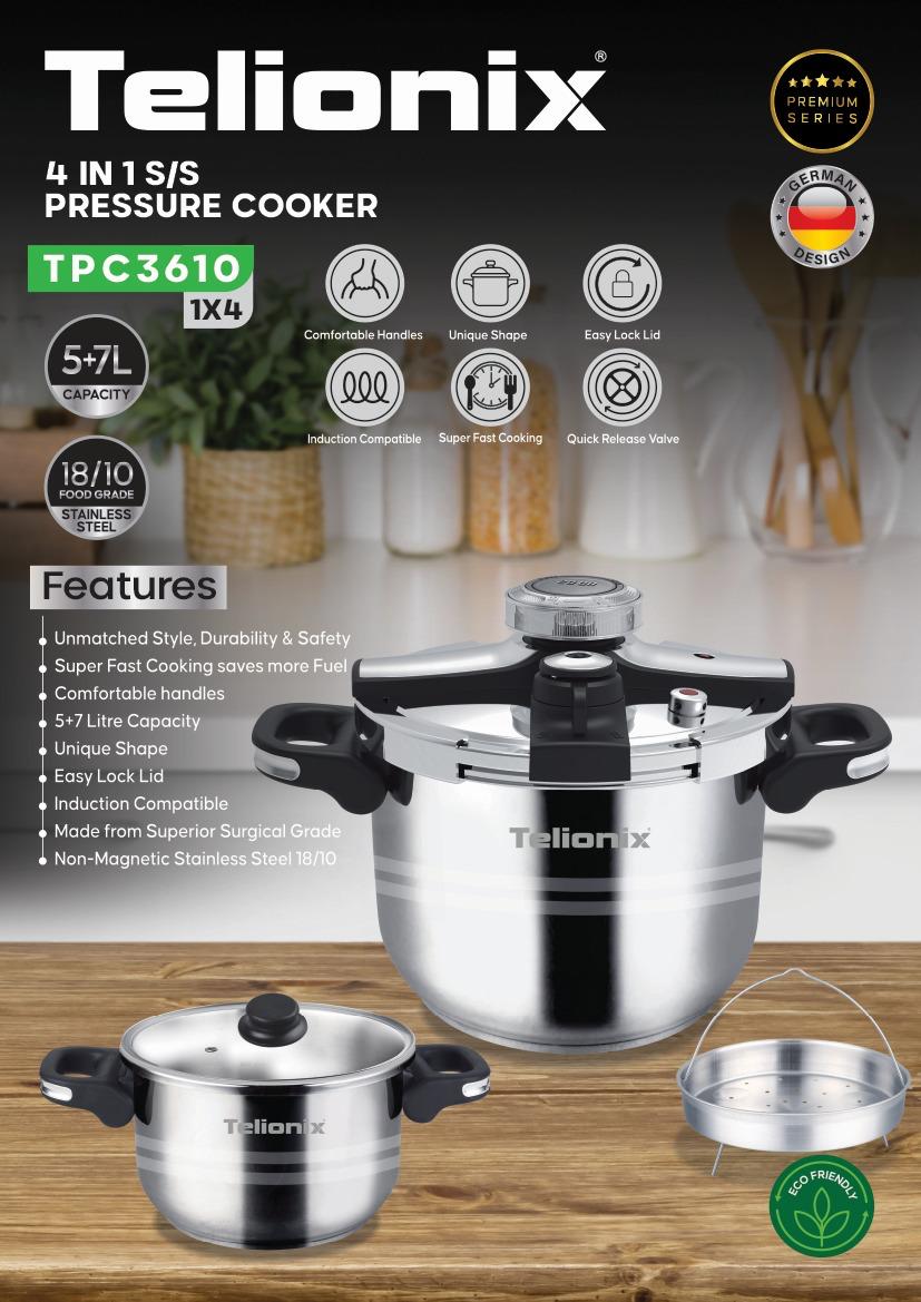 زود پز سر کلیپسی دوقلو  تلیونیکس مدل TPC3610