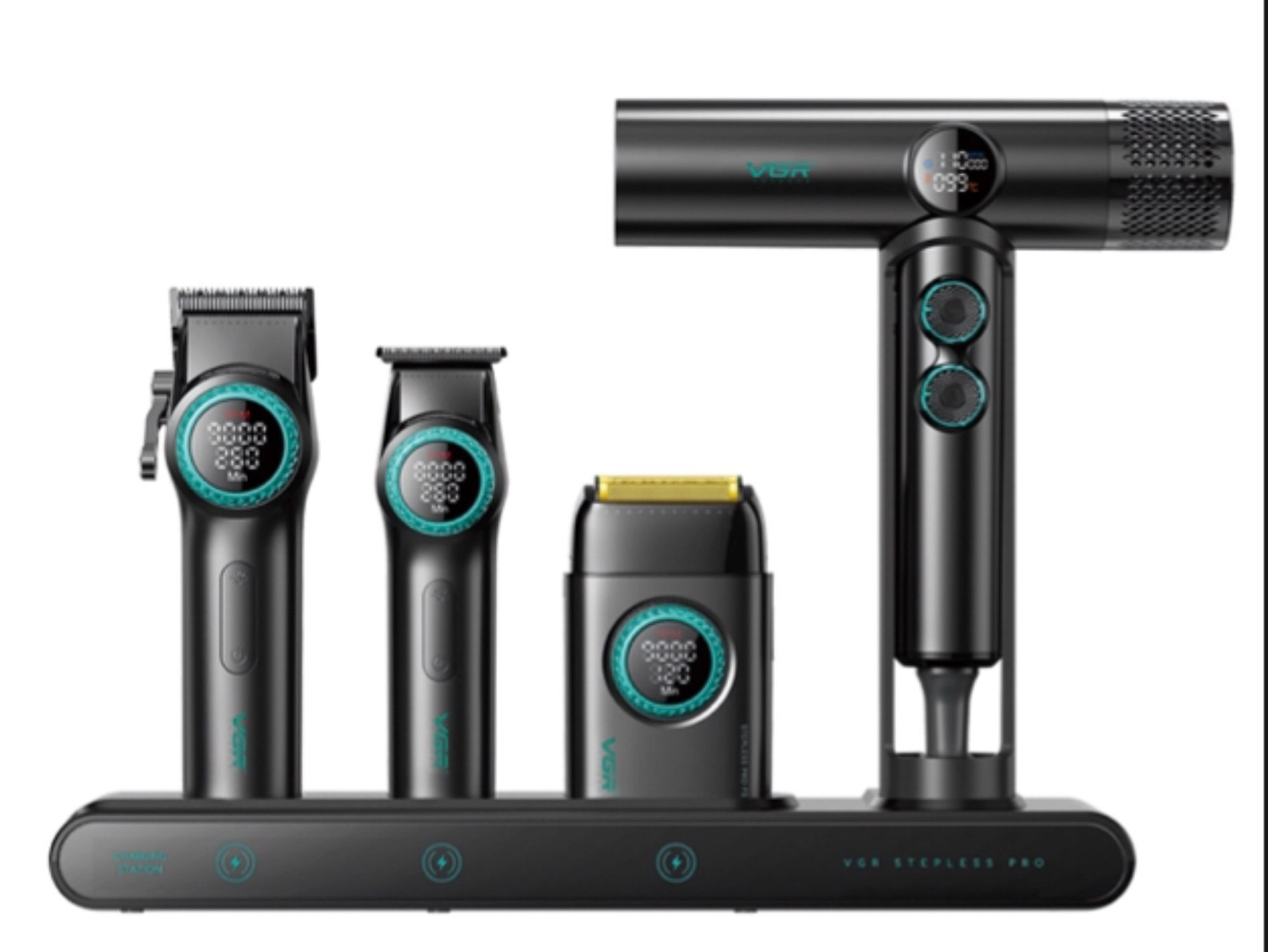 ست ماشین اصلاح حرفه‌ای وی جی آر مدل VGR-STEBLRES PRO 4in1