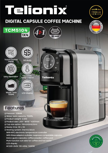 اسپرسو ساز و نسپرسو ساز  کپسولی تلیونیکس مدل TCM5104