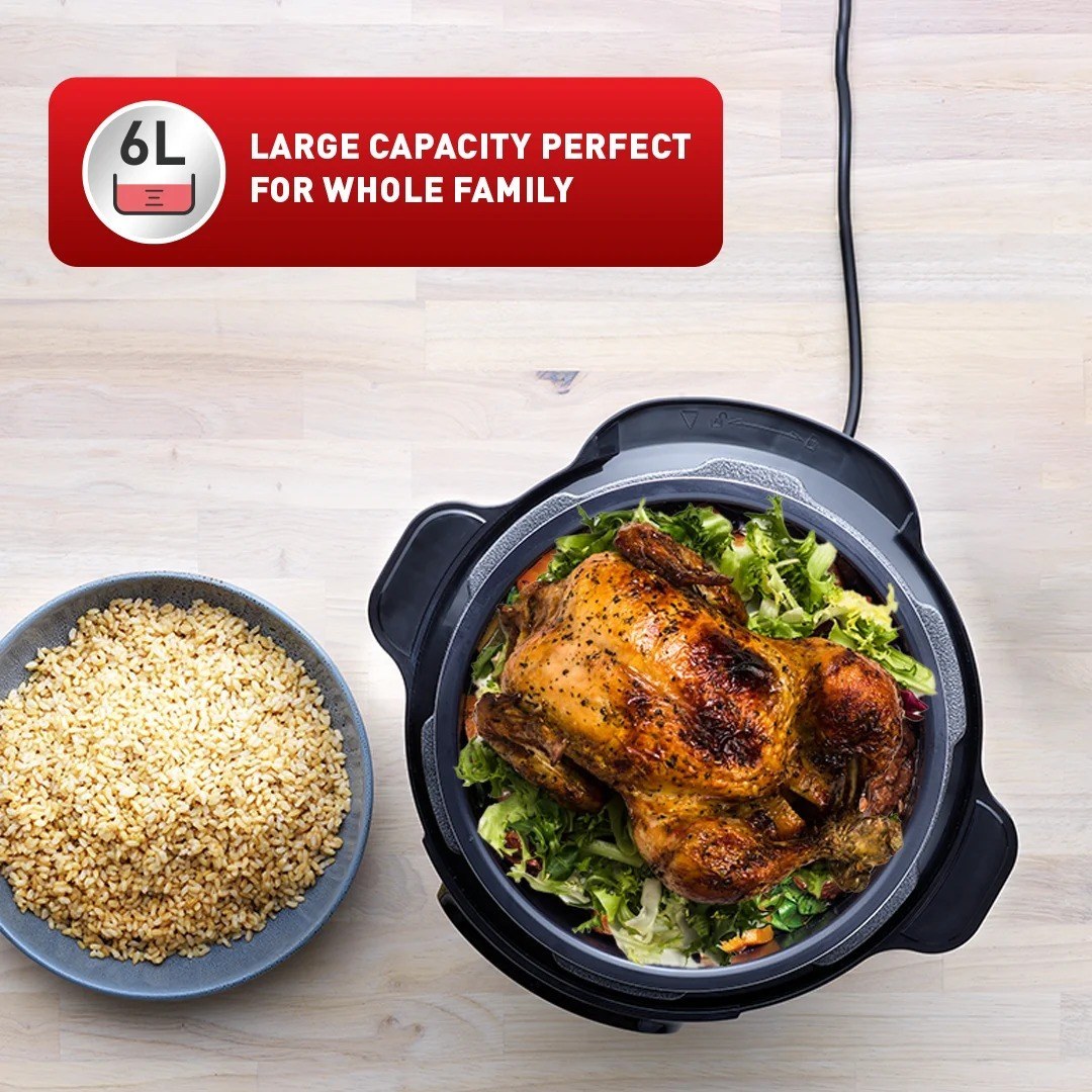 مولتی کوکر تفال مدل CY601 ظرفیت ۶ لیتر استیل چند کاره