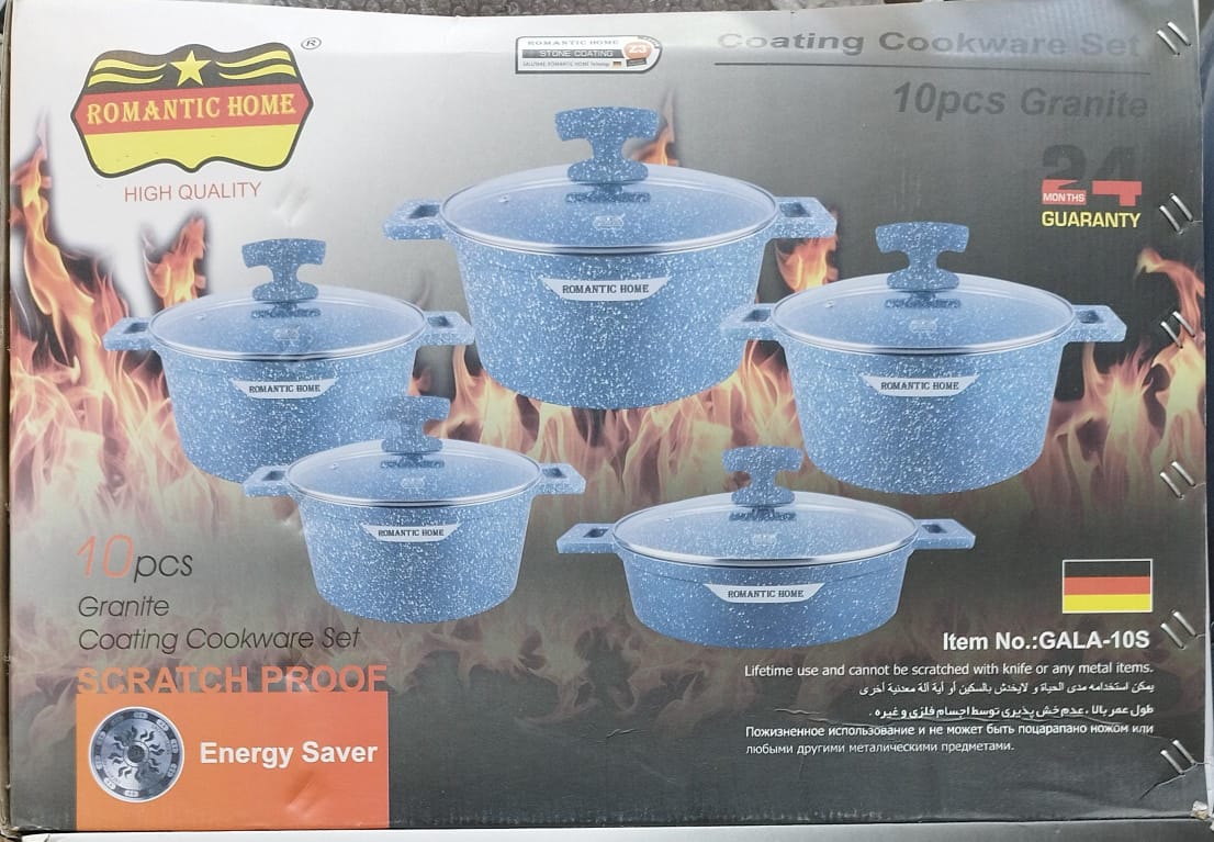 سرویس قابلمه گرانیتی 10 تکه رومانتیک هوم مدل Gala10s