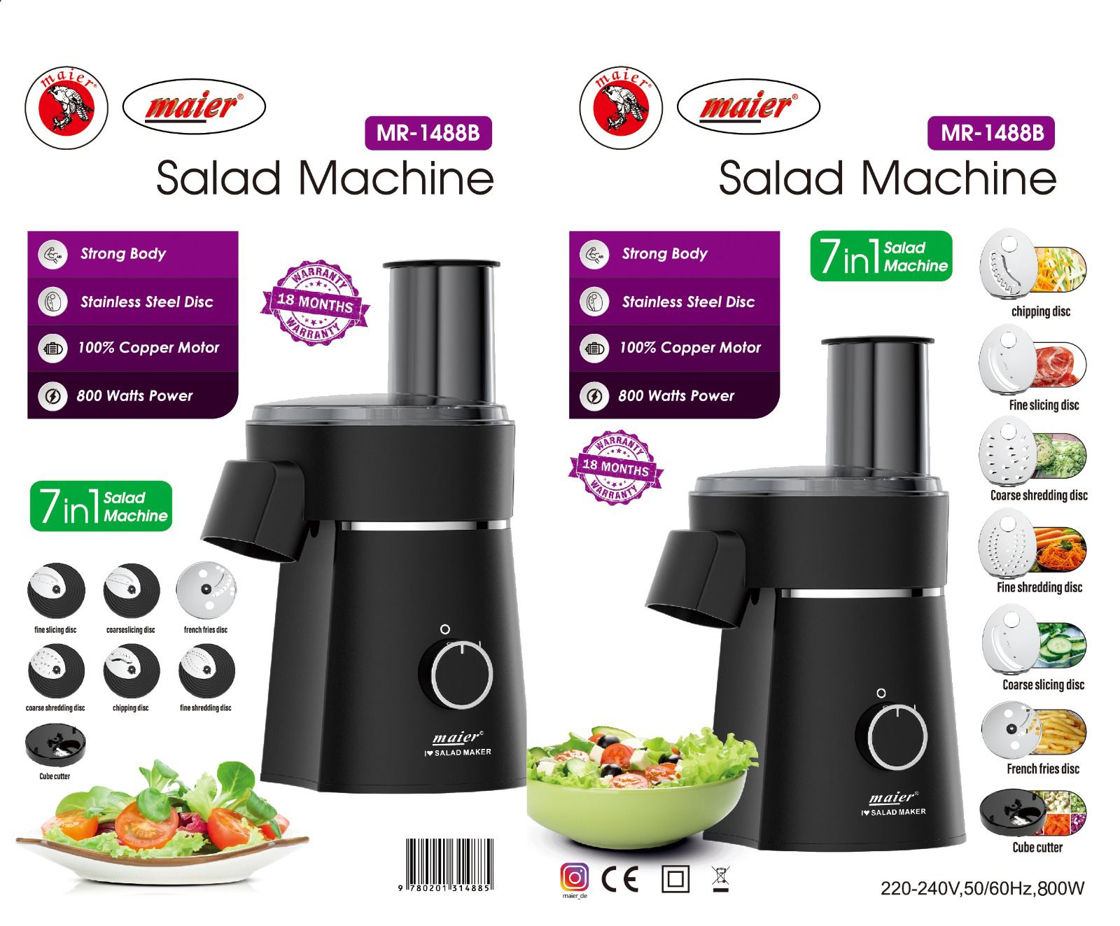 سالاد ساز 7 کاره مایر مدل MR1488