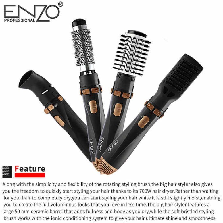 سشوار چرخشی انزو پروفیشینال با  قدرت ۱۵۰۰ وات با المنت سرامیکی مدل ENZO746