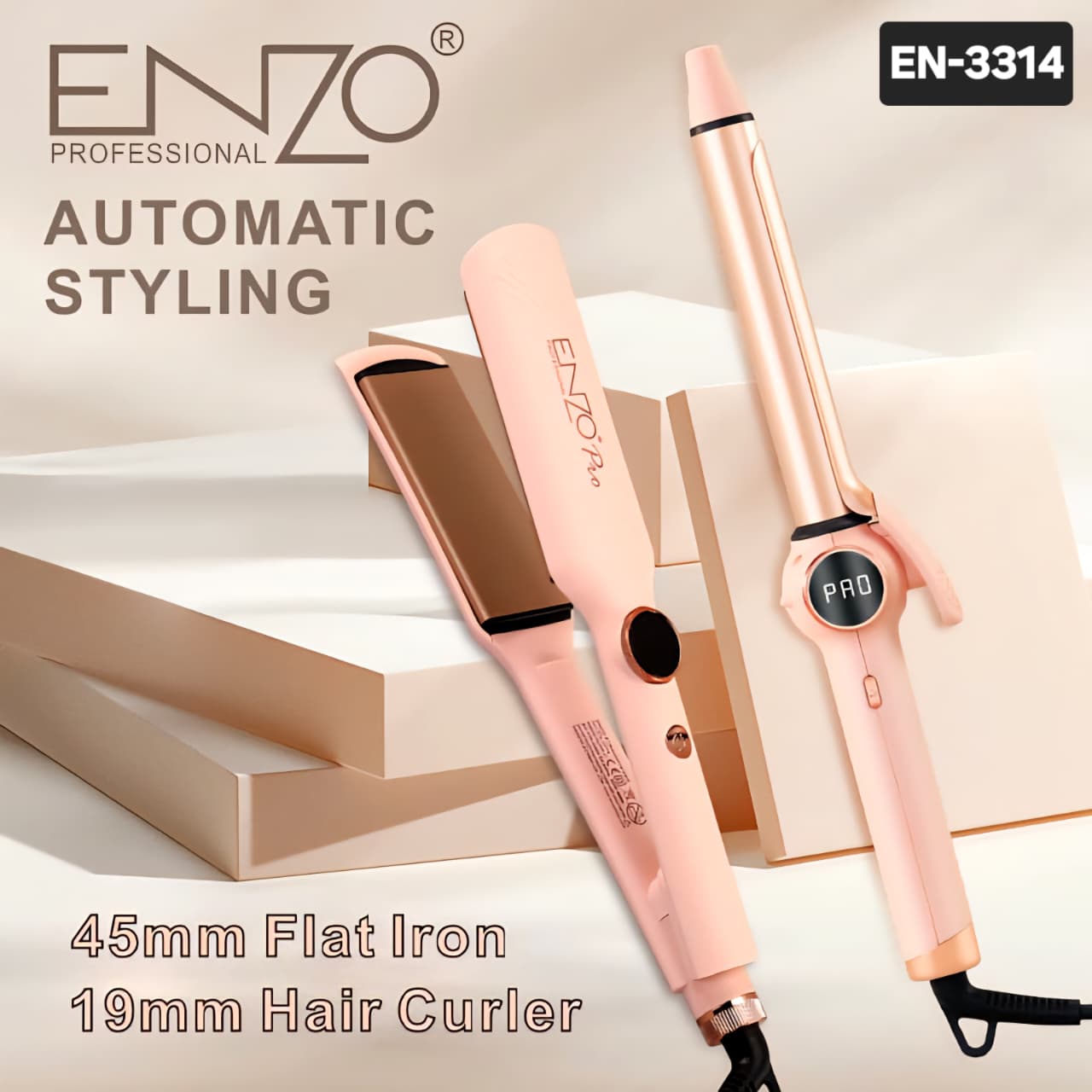 ست اتو مو و  فرکننده مو  دو در یک دیجیتالمدل EN-3314