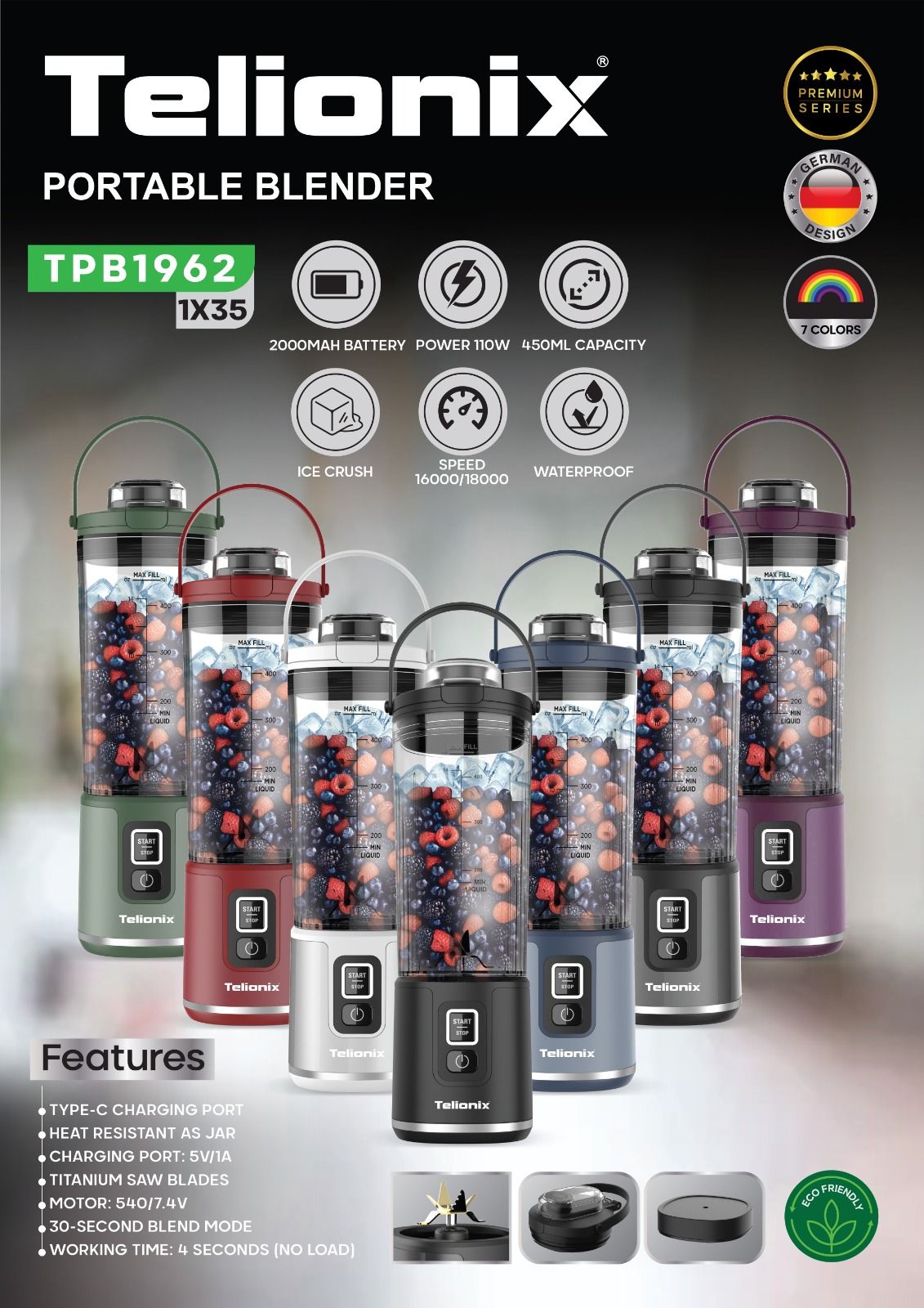 شیکر تلیونیکس مدل TPB1962