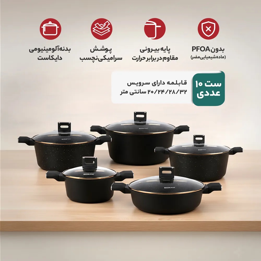 سرویس قابلمه 10پارچه سوناشی مدل SCW-510