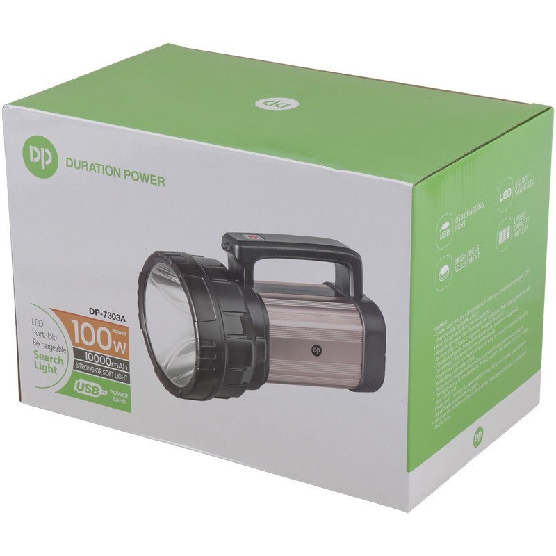 نورافکن دستی دی پی مدل DP-7303A با نور LED و برد ۱۰۰۰ متر