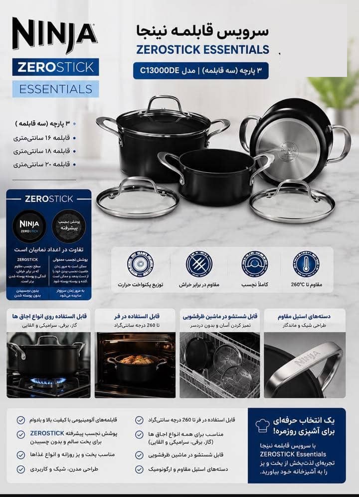 سرویس پخت و پز 6 پارچه نینجا مدل NINJA C13000