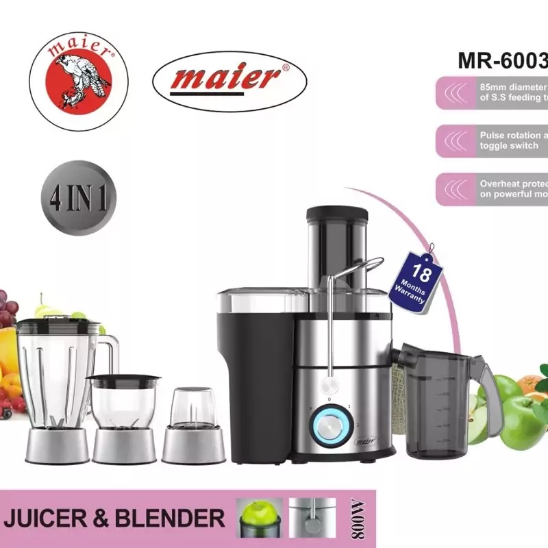 آبمیوه گیری مایر مدل MR6003 ظرفیت ۱.۱ لیتر ۴ کاره