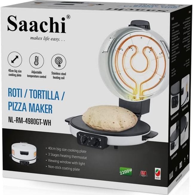 نان و پیتزا پز ساچی 40 سانتی متری مدل NL-RM-4980GT-WH، سفید