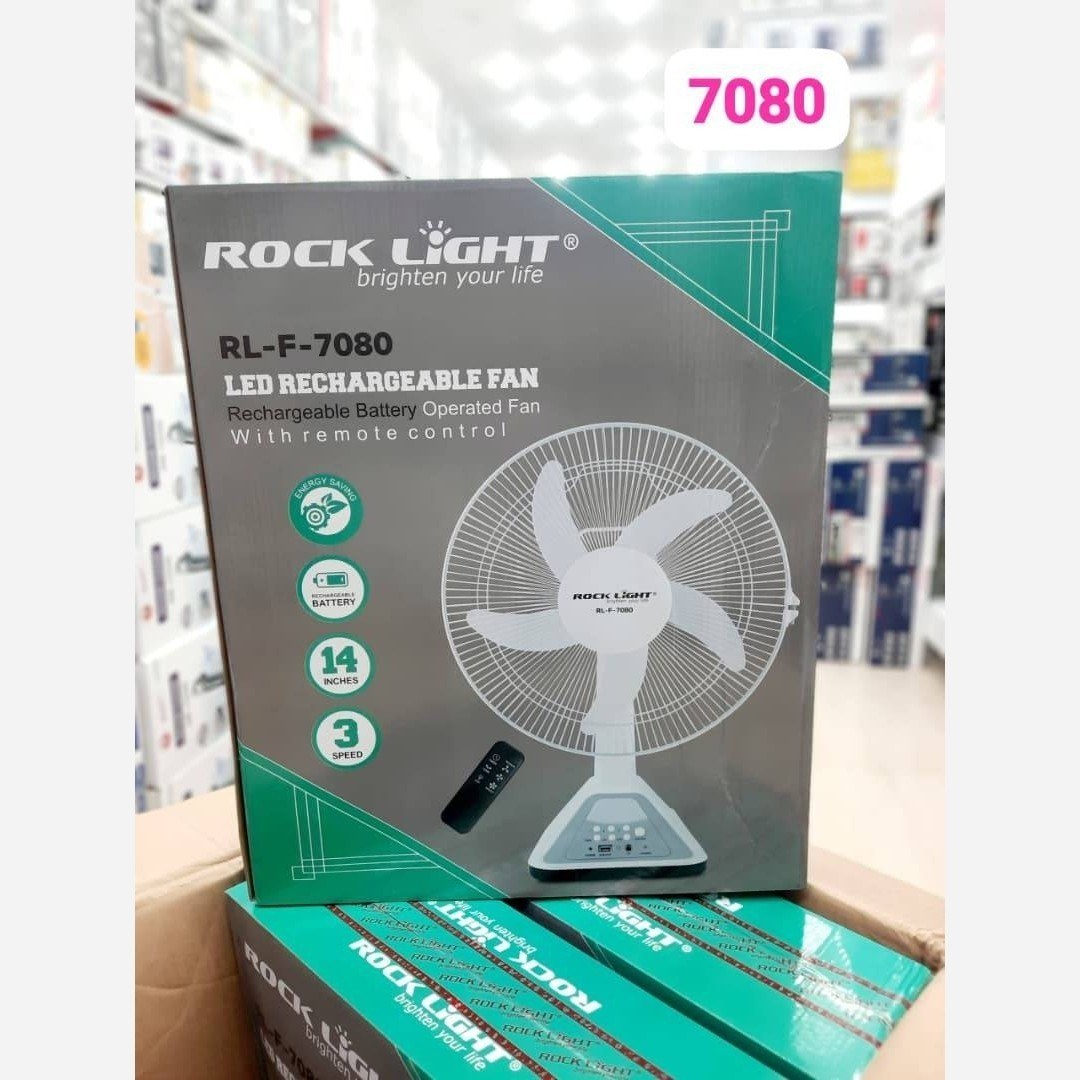 پنکه شارژی و برقی راک لایت مدل RL-F-7080