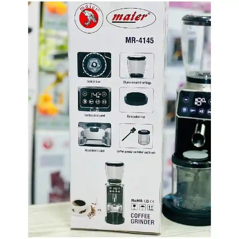 آسیاب قهوه مایر مدل MR-4145 با صفحه نمایش لمسی و توان ۳۰۰ وات