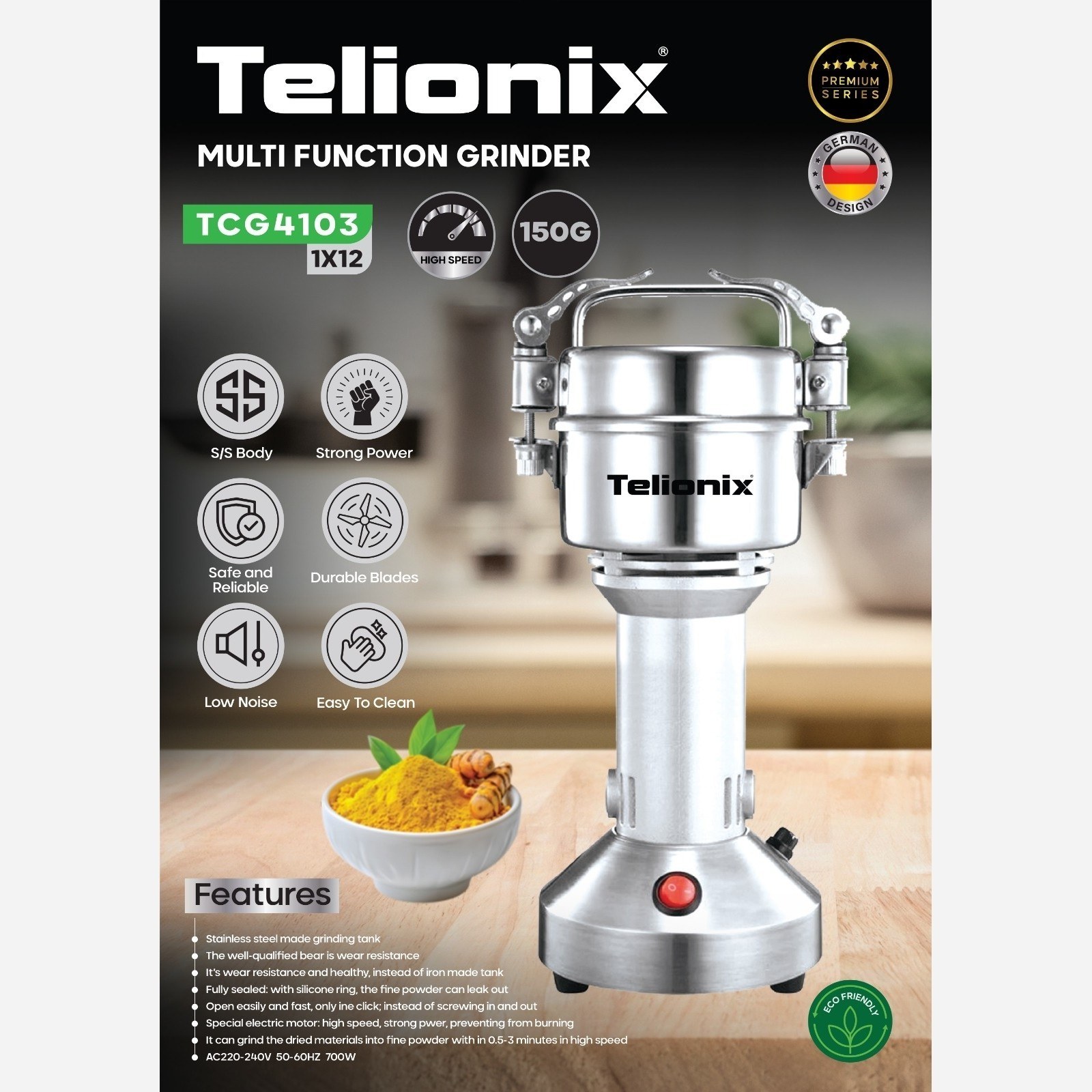 آسیاب  150 گرم تلیونیکس مدل tcg4103