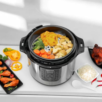 زودپز و پلوپز چند کاره جیپاس مدل GMC35030 ظرفیت ۱۲ لیتر با بدنه استیل ضد زنگ