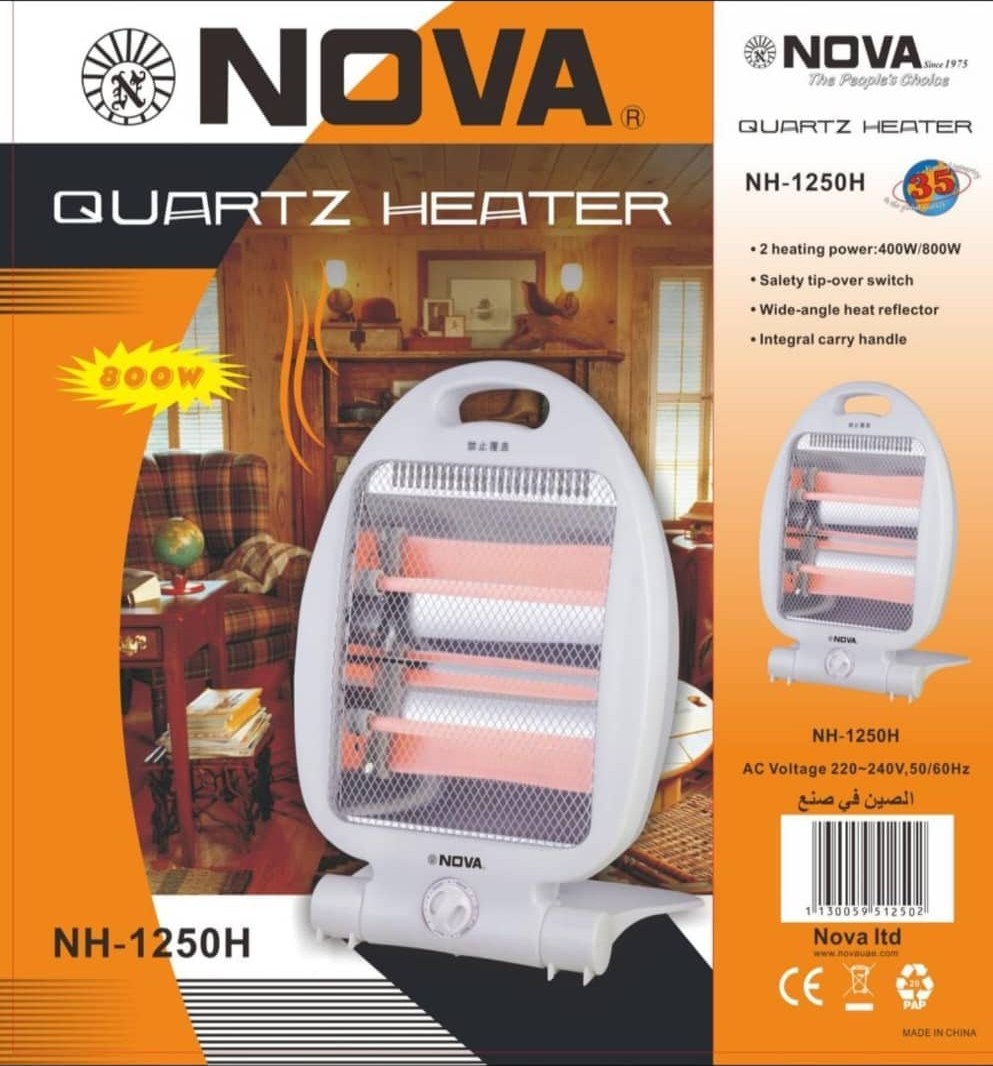 هیتر کوارتز نوا مدل NH-1250H بخاری برقی رومیزی با دو توان حرارتی