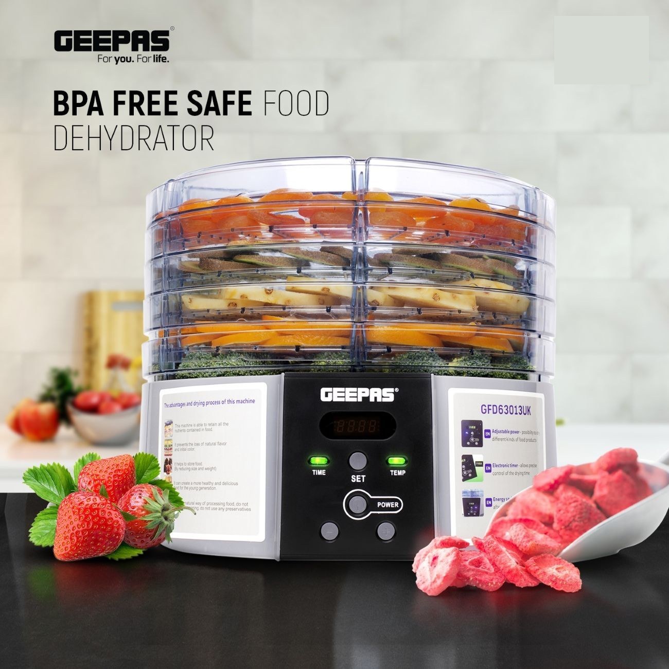 میوه خشک کن جی پاس مدل GFD63013UK ا GEEPAS GFD63013UK FRUIT DRYER