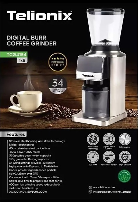 آسیاب قهوه تلیونیکس مدل TCG4154