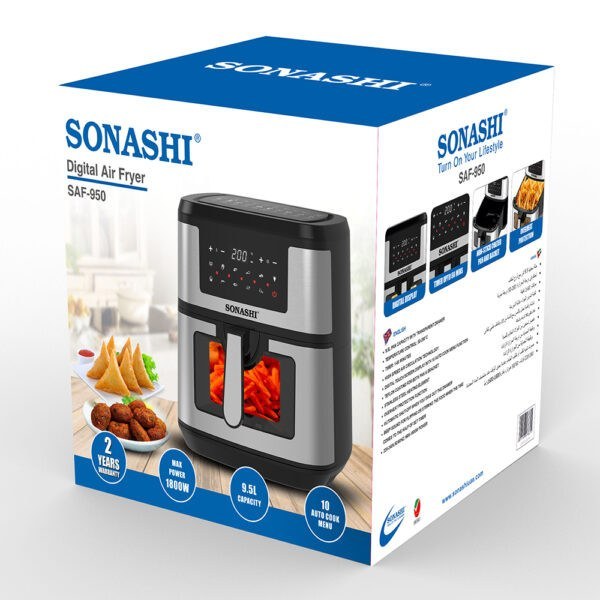 سرخ کن بدون روغن سوناشی مدل SAF-950 ظرفیت 9.5 لیتری