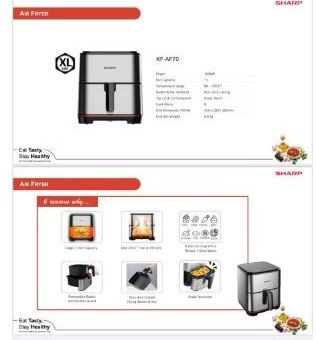 سرخ کن بدون روغن شارپ مدل KF-AF70RT-S3 ظرفیت 7 لیتری