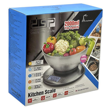 ترازوی آشپزخانه دی اس پی مدل KD7033 کاسه دار استیل